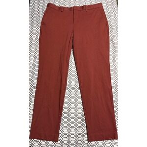 Express Slim Fit Dress Pants Mens 36x32 Rust Burnt Orange Flat Front Chinos